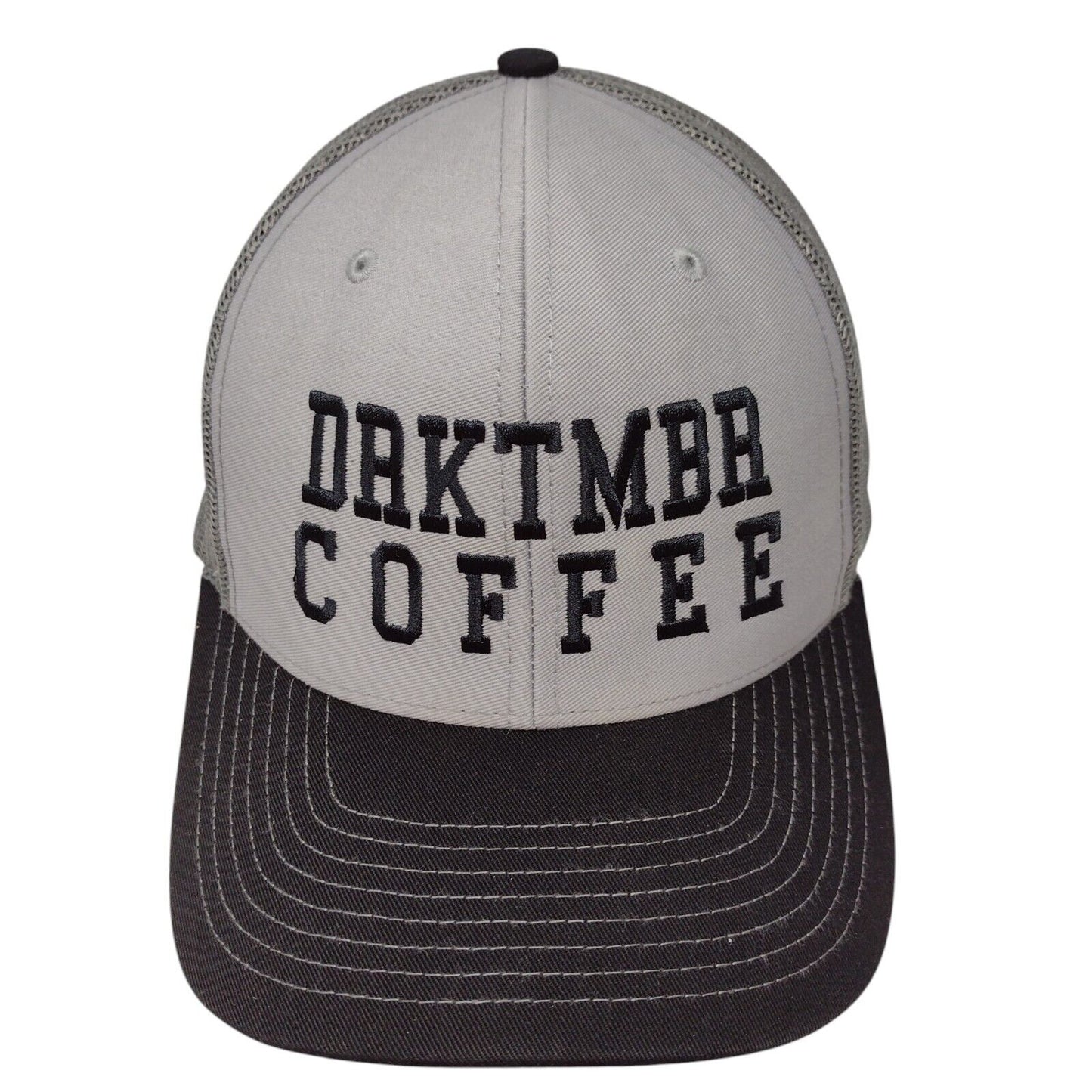 DRKTMBR Coffee Snapback Trucker Hat Gray OSFA Mesh Back Richardson