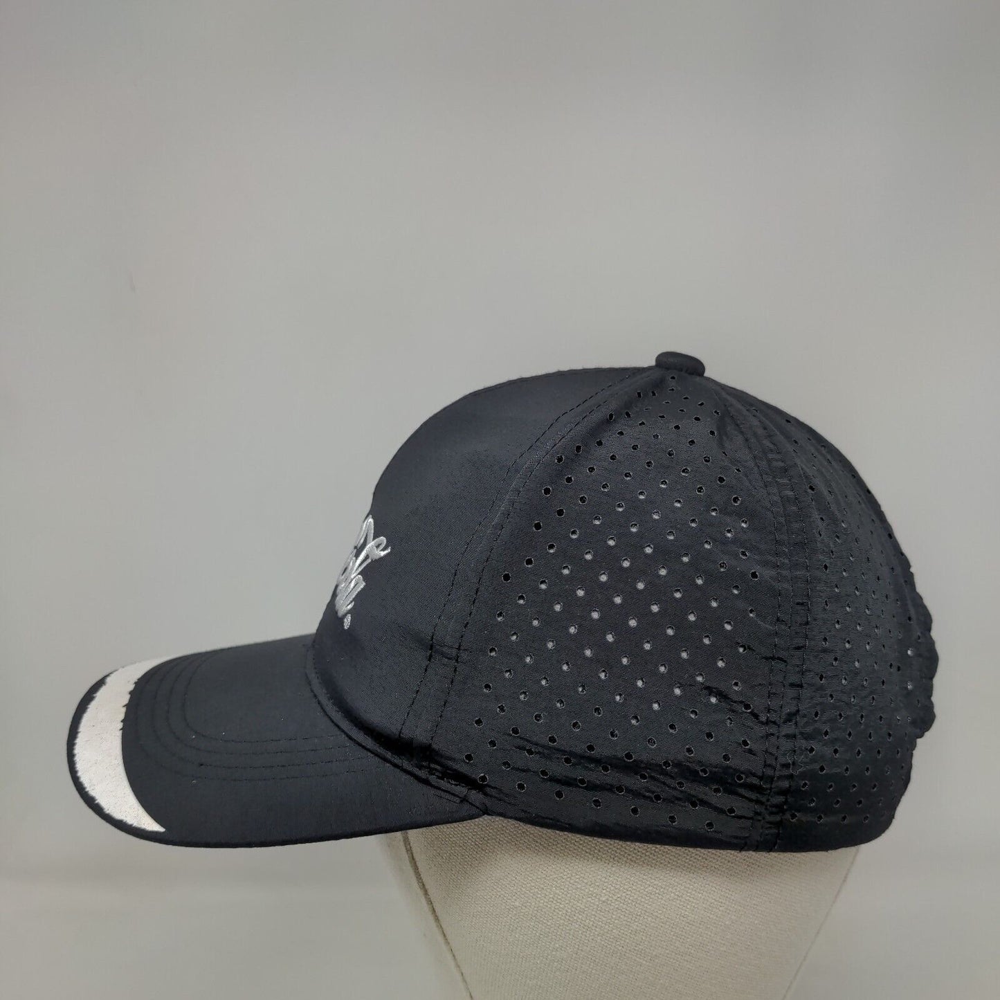 Coca-Cola Strapback Hat Black One Size Adjustable Embroidered Breathable 6 Panel