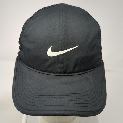 Nike Baseball Cap Black One Size Dri-Fit Featherlight Mesh Strapback Swoosh Hat