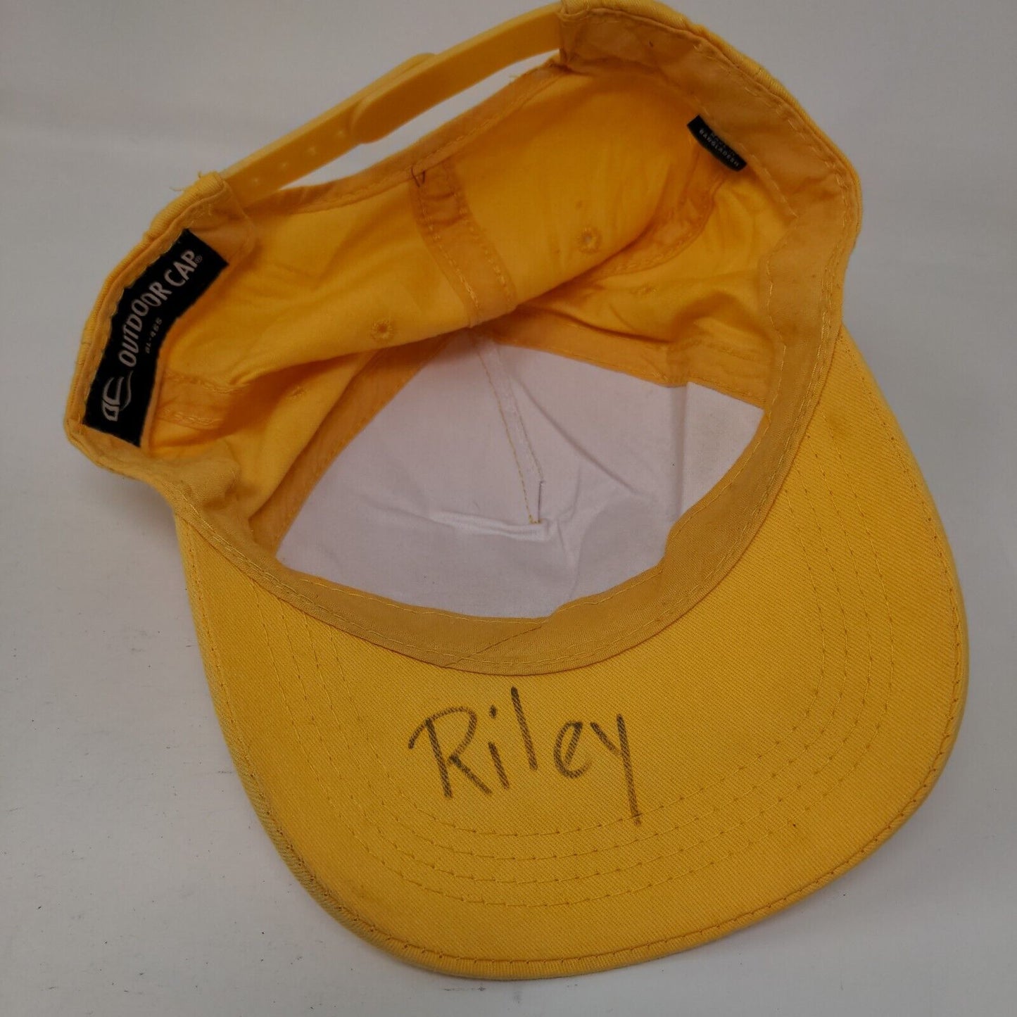 Letter M Snapback Hat Yellow Adult Adjustable Vent Holes Outdoor Cap
