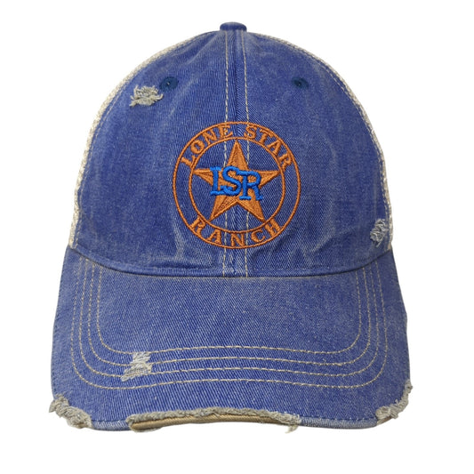 Lone Star Ranch Snapback Mesh Back Trucker Hat Blue One Size Headmost