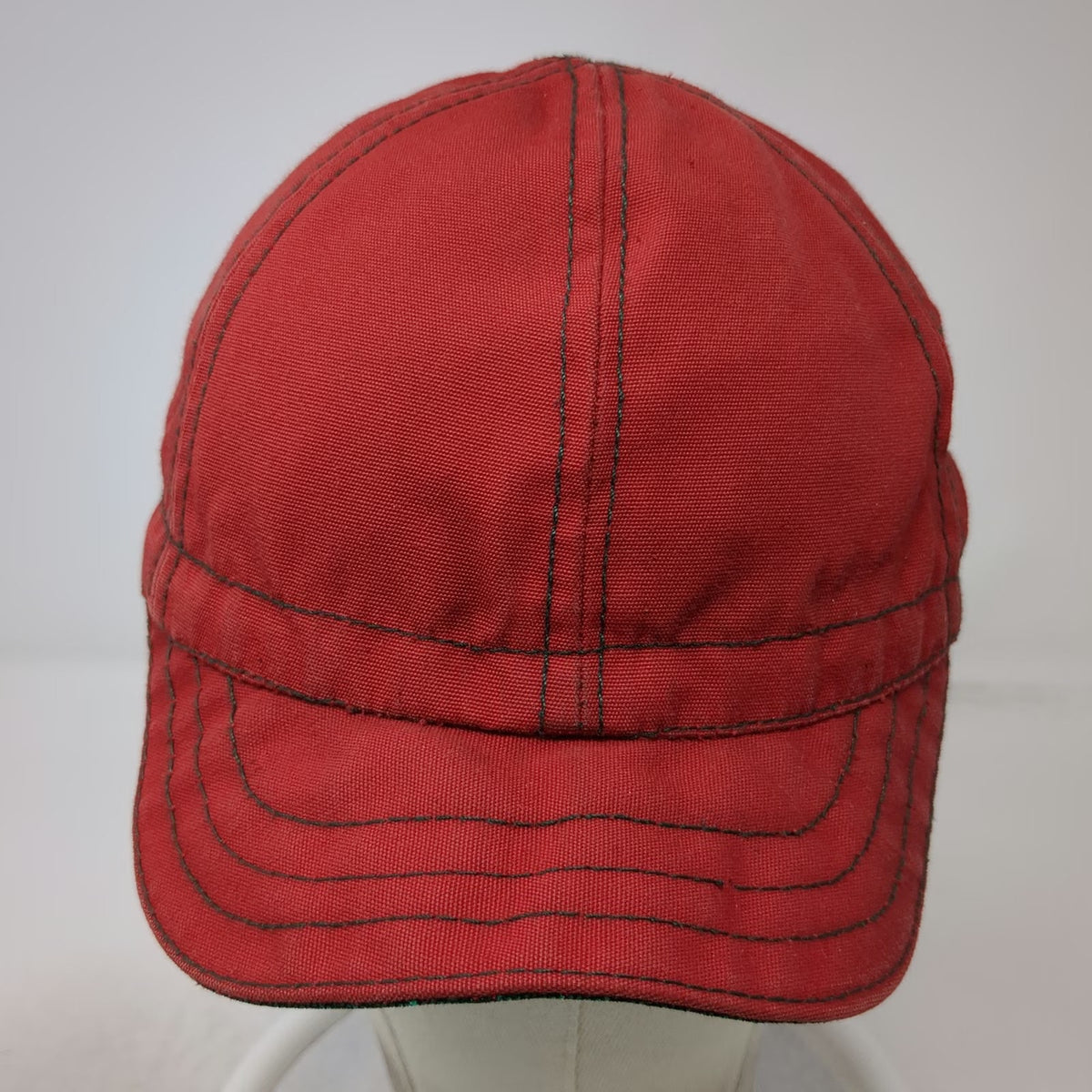 Landry Cap Baseball Cap Red 7 1/8 Fitted Contrast Stitch Green Underbrim Hat