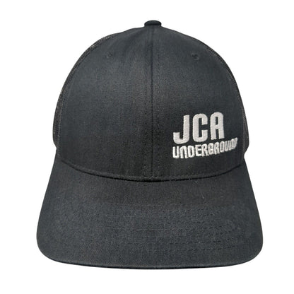 JCA Underground Snapback Trucker Hat Black One Size Mesh Back Yupoong