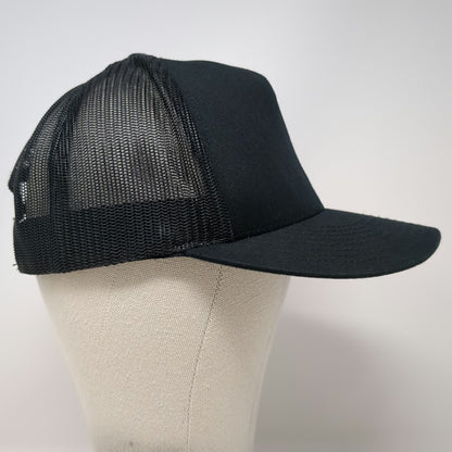 Yupoong Trucker Hat Black One Size Mesh Back Snapback Structured RM F2 EST 1973