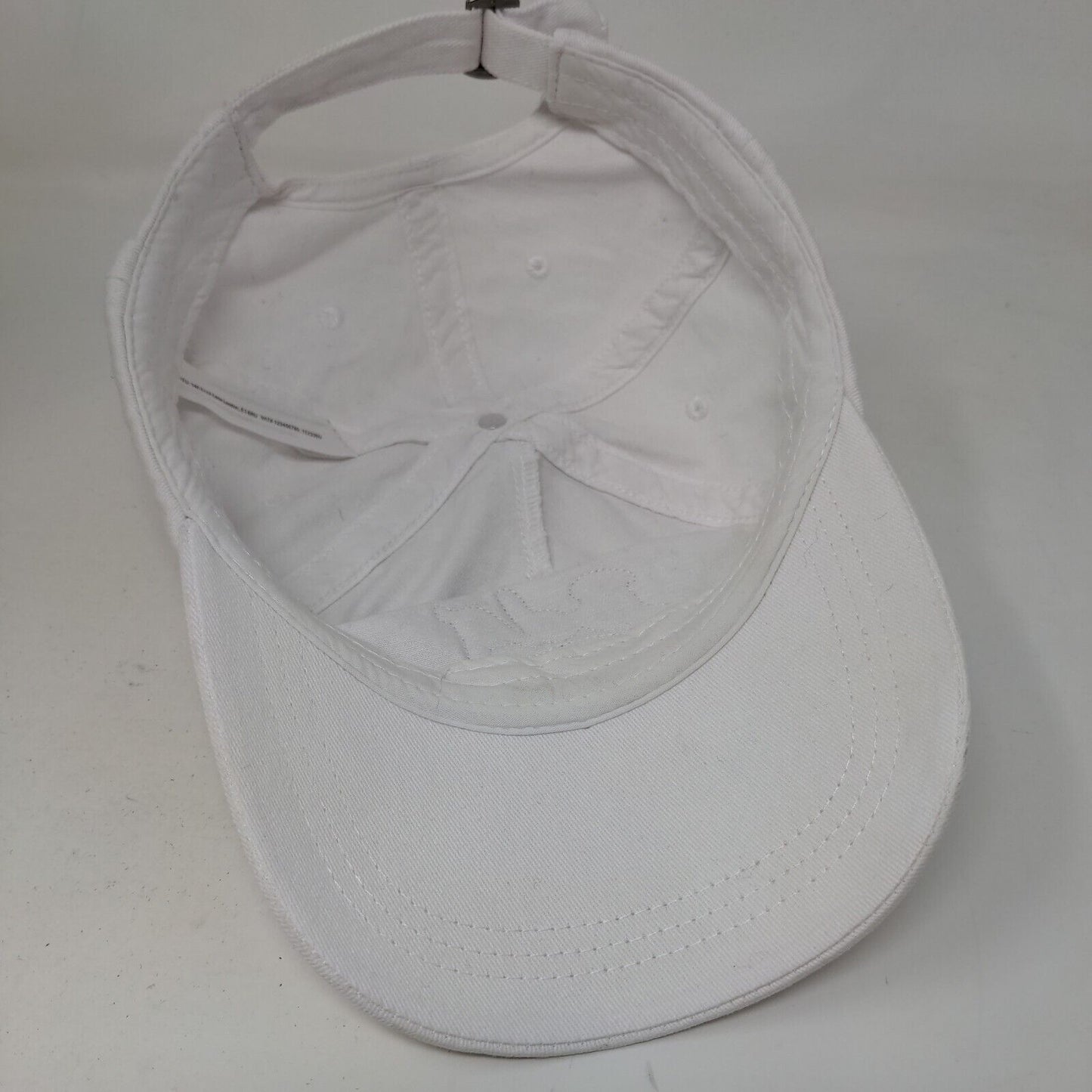 BDG Jeans Men's Slideback Hat White Embroidered Logo Adjustable Cotton