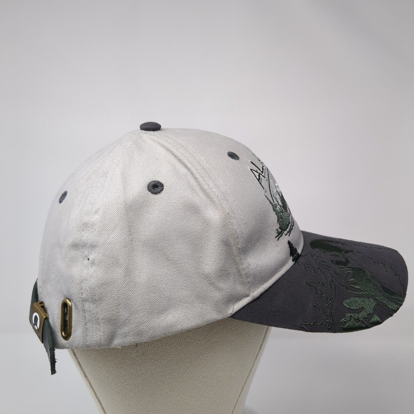 Alaska Slideback Hat Gray One Size Adjustable Embroidered Patriotic Tonqass