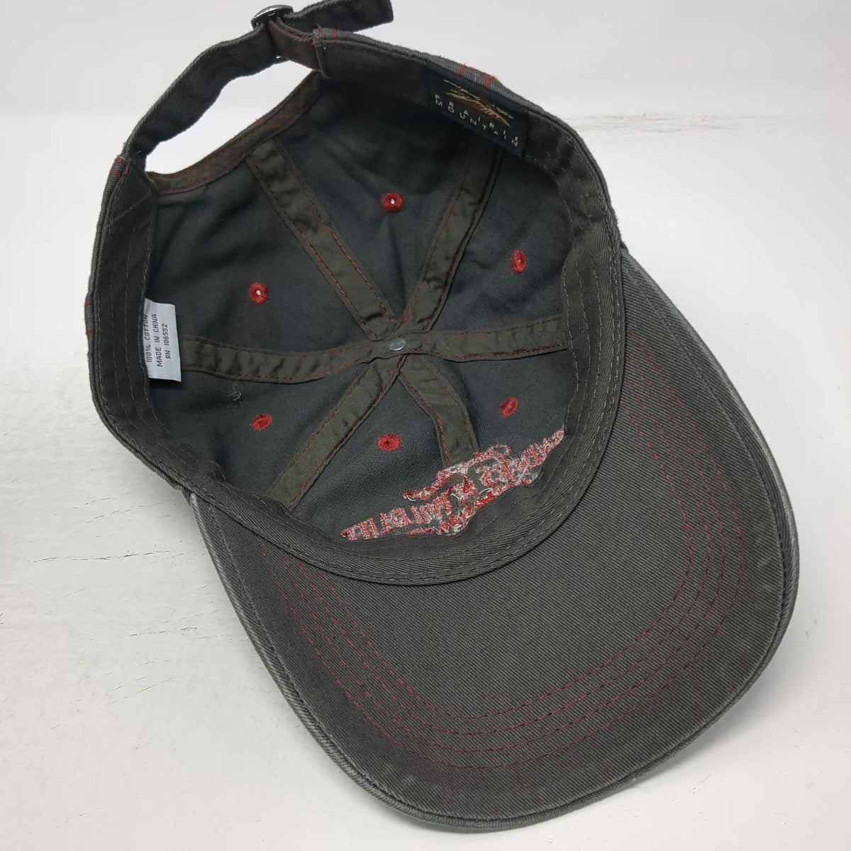 Prairie Mountain Johnny Morris Wonders Wildlife Baseball Cap Gray Red OSFM Hat
