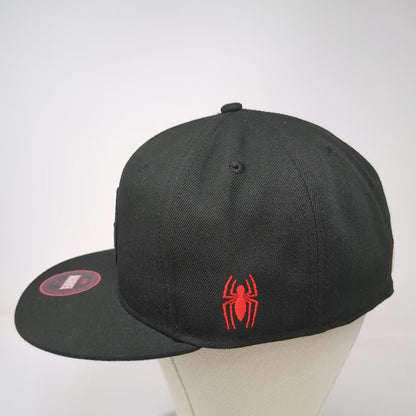 Marvel Spider-Man Black 7 3/8 Snapback Hat Side Patch Enamel Pin Fitted Lids