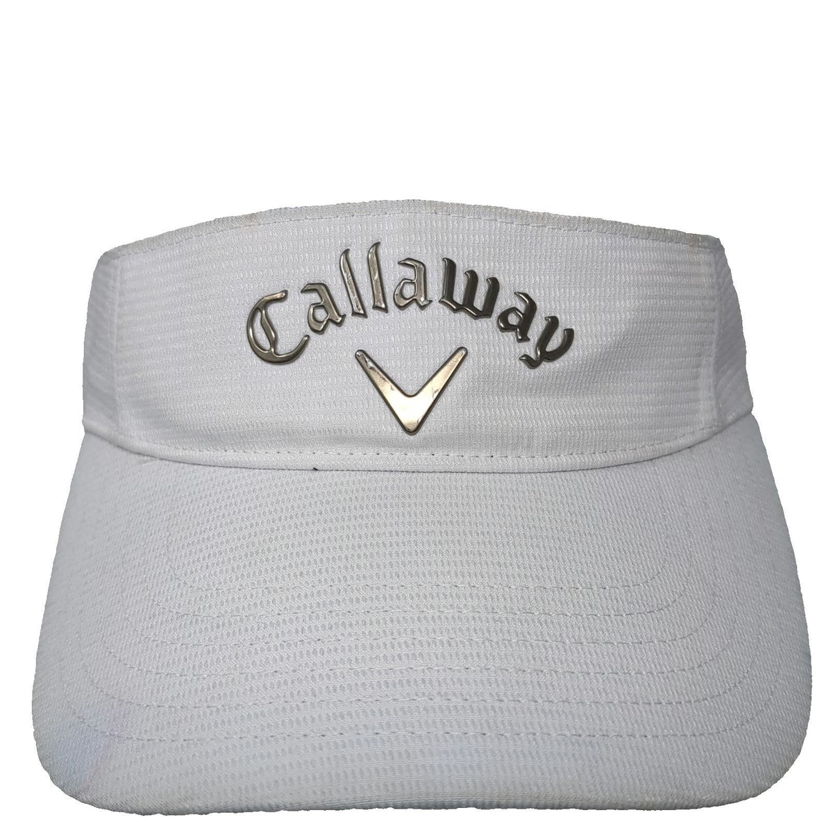 Callaway Visor White One Size Strapback Chrome Logo Performance Golf Sport Hat