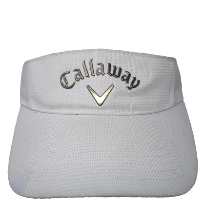 Callaway Visor White One Size Strapback Chrome Logo Performance Golf Sport Hat