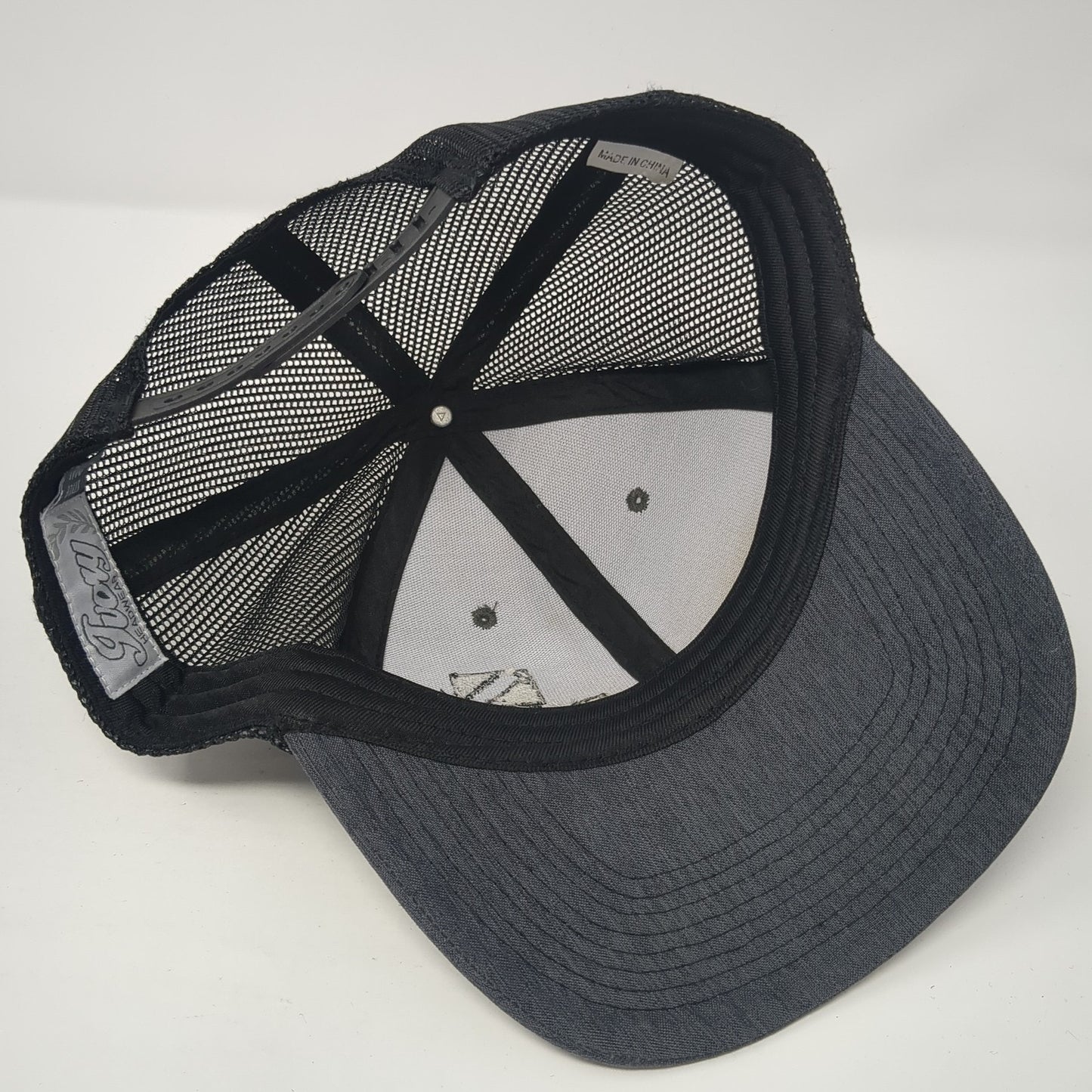 Builders First Source Snapback Trucker Hat Gray OS Adjustable Mesh Back Ivory