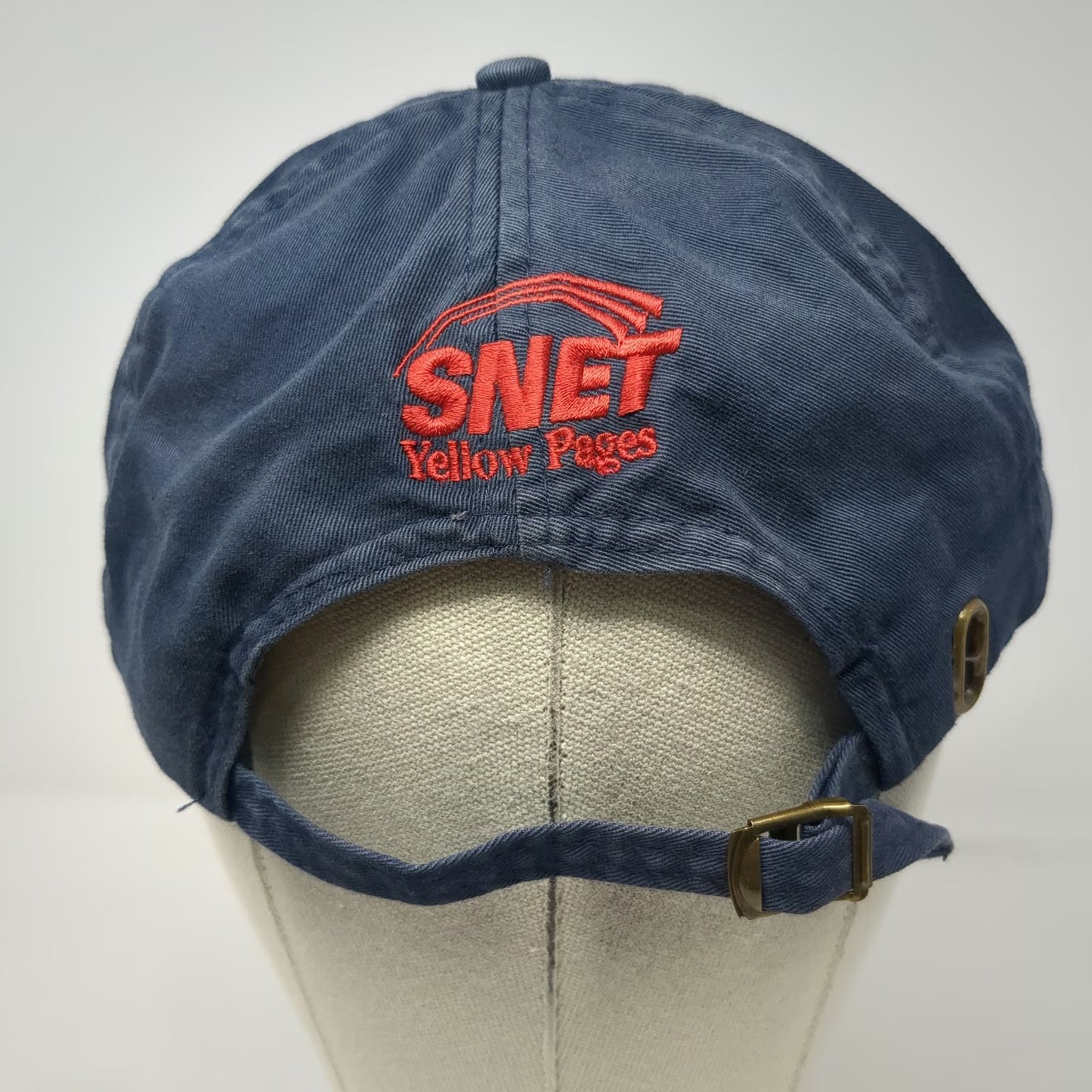 Bullet Line Baseball Cap Blue One Size Slideback SNET Yellow Pages Hat Buckle