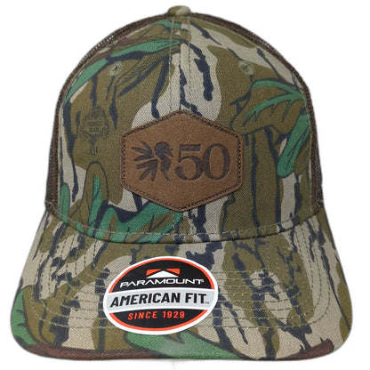 Paramount Trucker Hat Green One Size Mossy Oak Camo NWTF Turkey 50 Anniversary