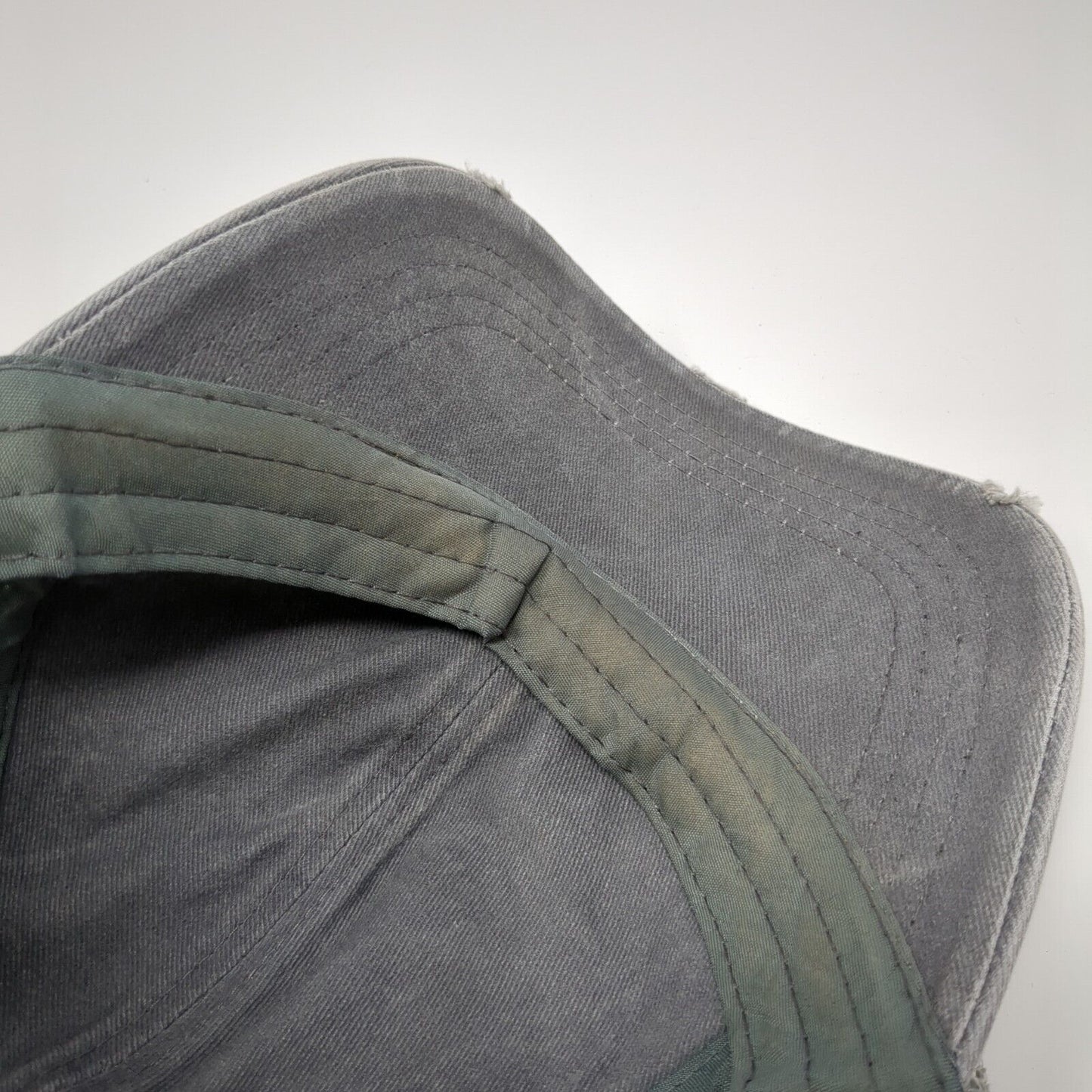 Unbranded Strapback Trucker Hat Gray One Size Ponytail Mesh Back Blank