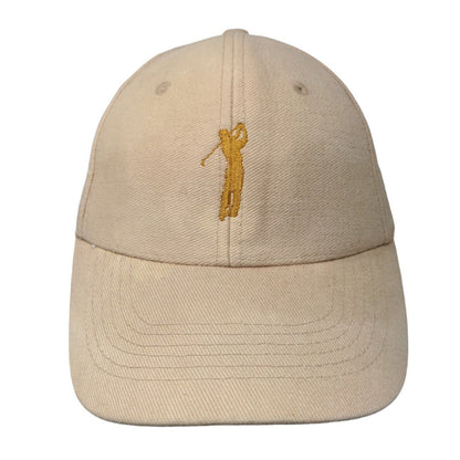 PGA Tour Slideback Hat Tan One Size Embroidered Adjustable 6 Panel