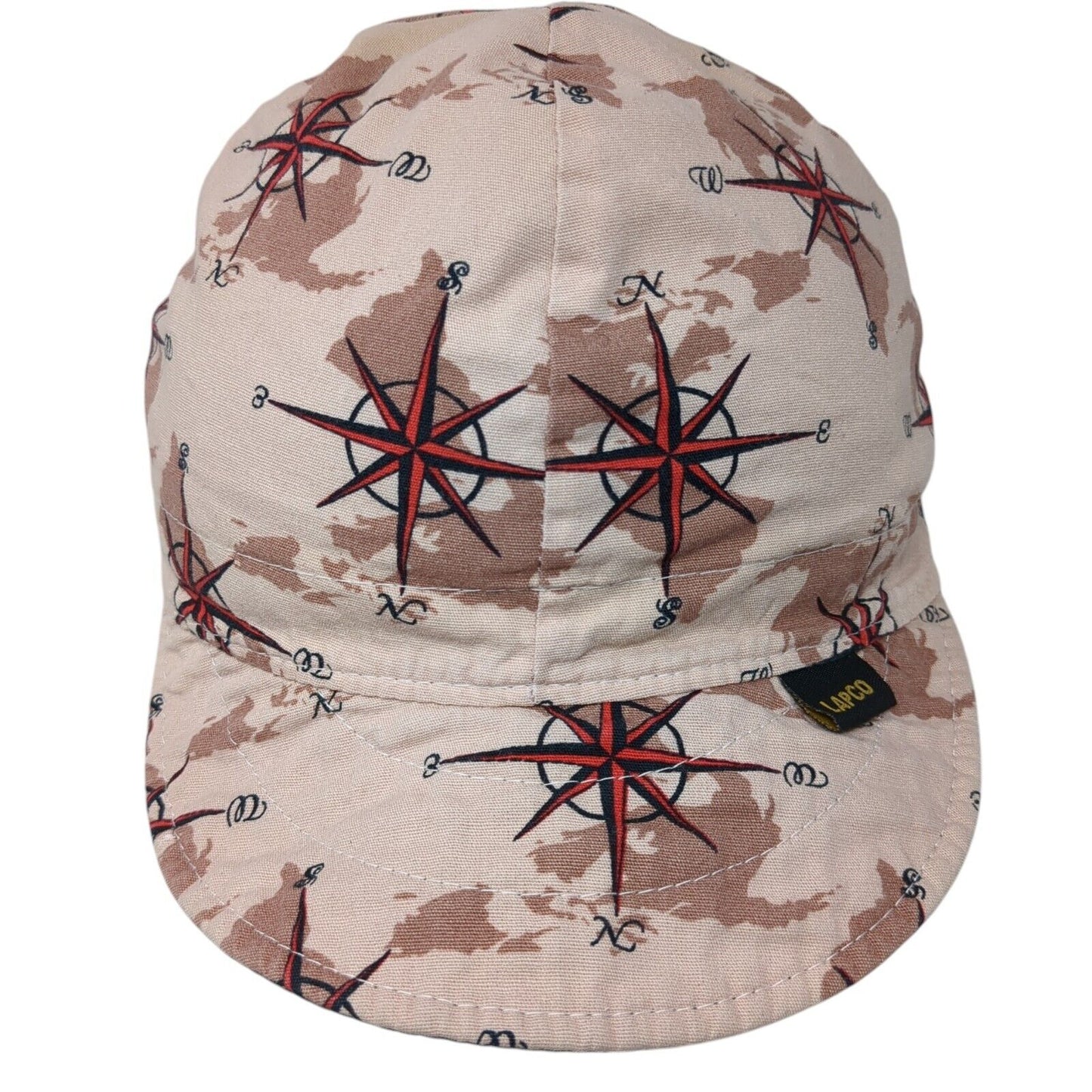 Lapco Fitted Welder's Cap Hat Tan One Size Compass All Over Print