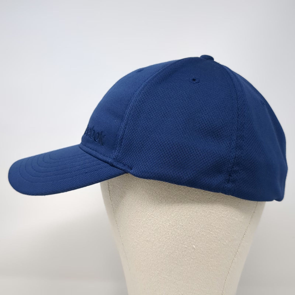 Reebok Baseball Cap Blue One Size Polyester Stretch Fit Logo Performance Hat