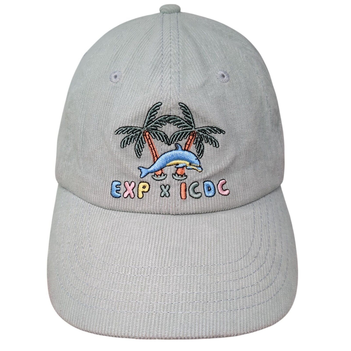EXP x ICDC Dolphin Snapback Hat Green One Size Adjustable Corduroy