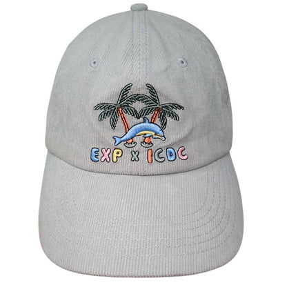 EXP x ICDC Dolphin Snapback Hat Green One Size Adjustable Corduroy
