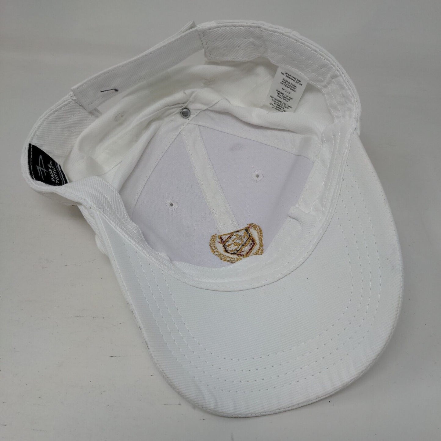 MCC Strapback Hat White OSFA Embroidered Page & Tuttle W/Tags