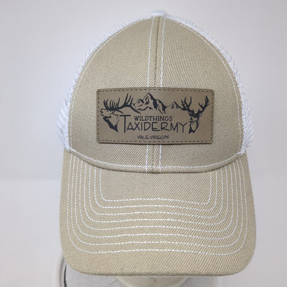 Wild Things Taxidermy Strapback Trucker Hat Tan One Size Mesh Back
