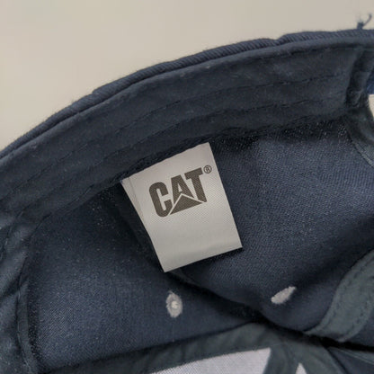 CAT Strapback Hat Blue One Size Adjustable Embroidered Logo 6 Panel