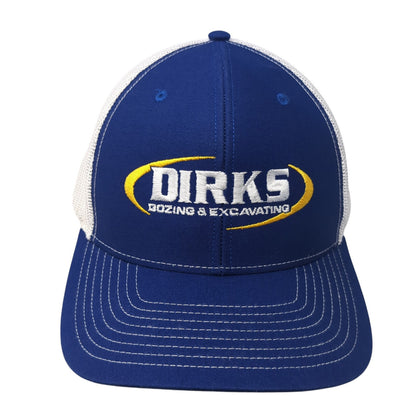 Dirks Dozing & Excavating Trucker Hat Blue OS Adjustable Mesh Back Richardson