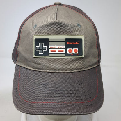 Nintendo 5 Panel Gray One Size NES Controller Red Stitching Stretch Fit Hat