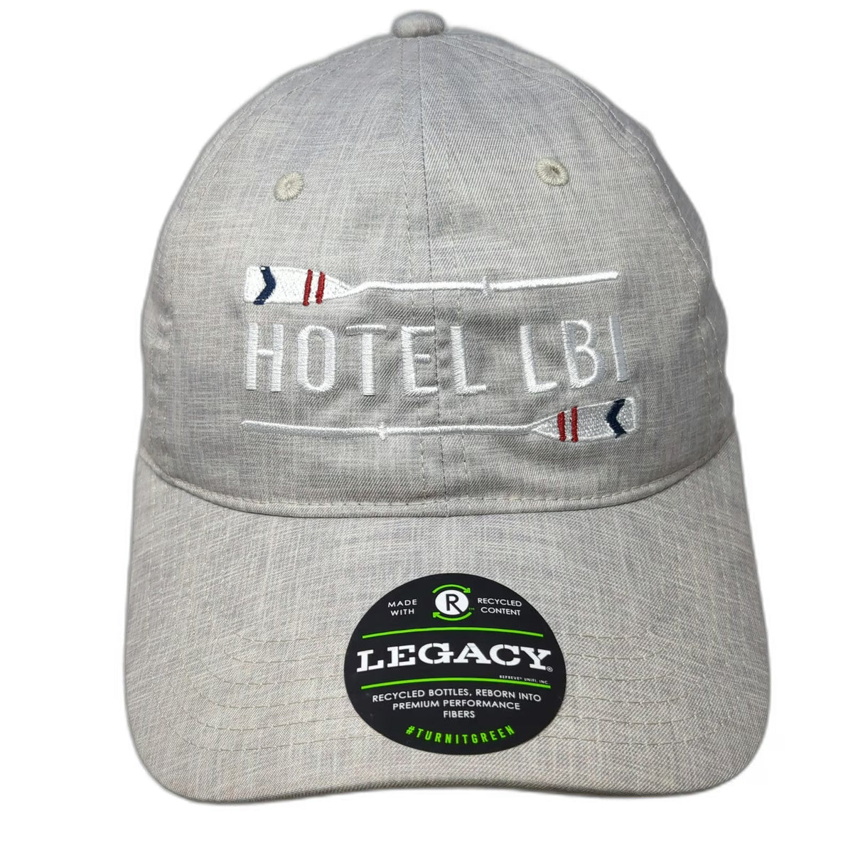 Legacy Hotel LBI Beige Baseball Cap One Size Recycled Repreve Strapback Hat