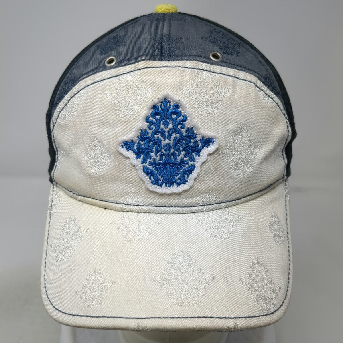 Robert Graham Baseball Cap White Black Blue One Size Floral Damask Pattern hat