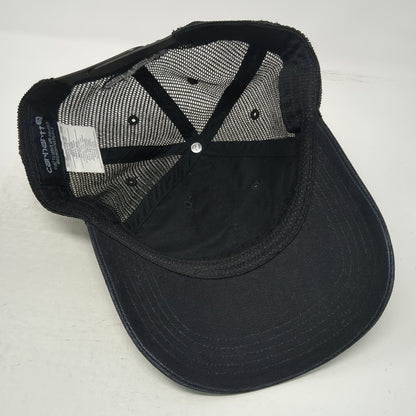 Carhartt Trucker Hat Black White Orange One Size Mesh Snapback Patch Logo Curved