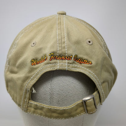 Cabela's Baseball Cap Beige One Size Contrast Stitching Slideback Hat Embroidery