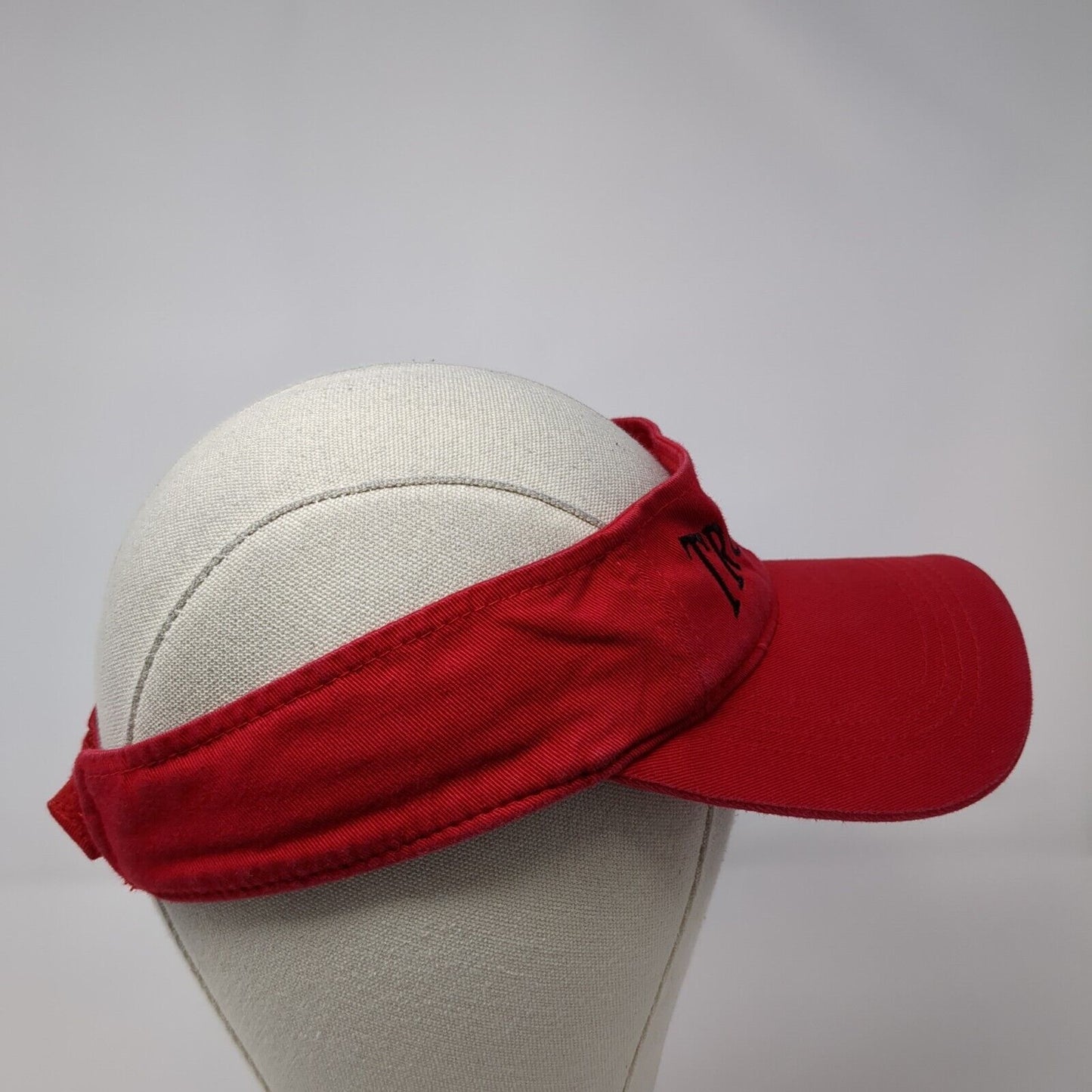 Trojans Strapback Sun Visor Hat Red One Size Adjustable Embroidered Sportsman