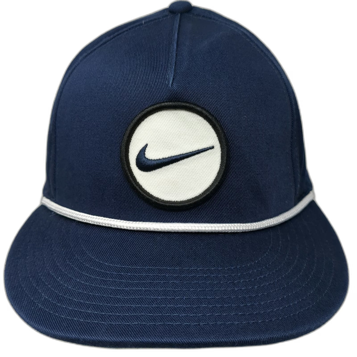 Nike 5 Panel Blue One Size Snapback Rope Green Under Visor Swoosh Logo Hat