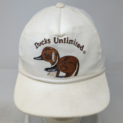 Dorfman Pacific Ducks Unlimited Trucker White Corduroy Rope Brim Hat One Size