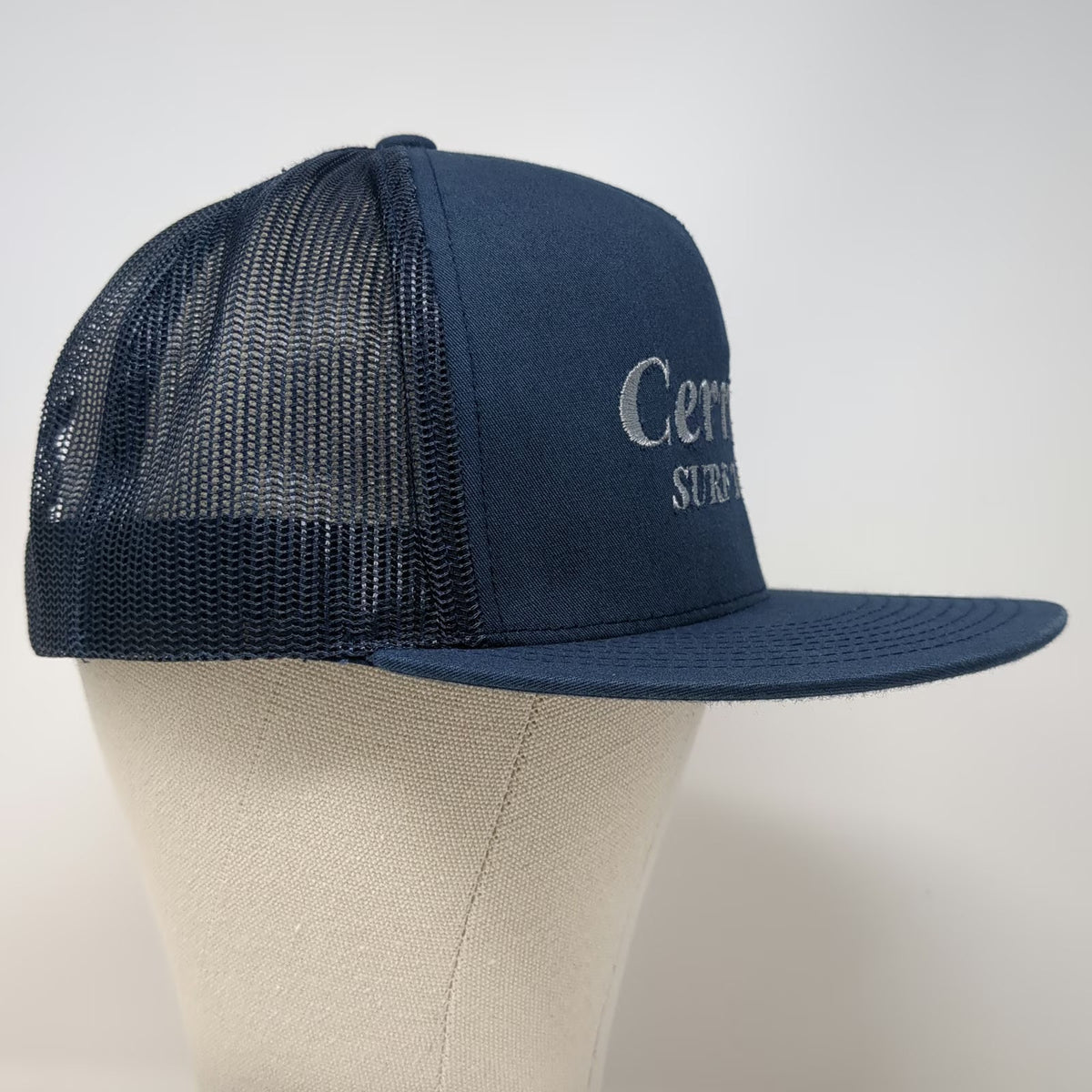 Yupoong Trucker Hat Blue One Size Cerritos Surf Town Mesh Snapback Flat Bill