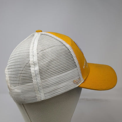 Simms Trucker Hat Yellow One Size Fish Patch Mesh Back Bozeman Montana Snapback