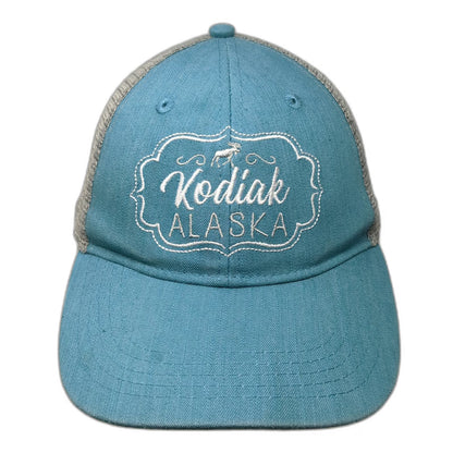 Ace USA Trucker Hat Blue One Size Kodiak Alaska Moose Mesh Back Snapback Travel