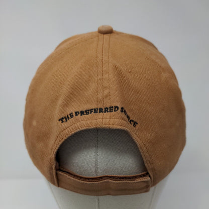 Idaho Materials & Construction Strapback Hat Tan OSFM Embroidered Otto
