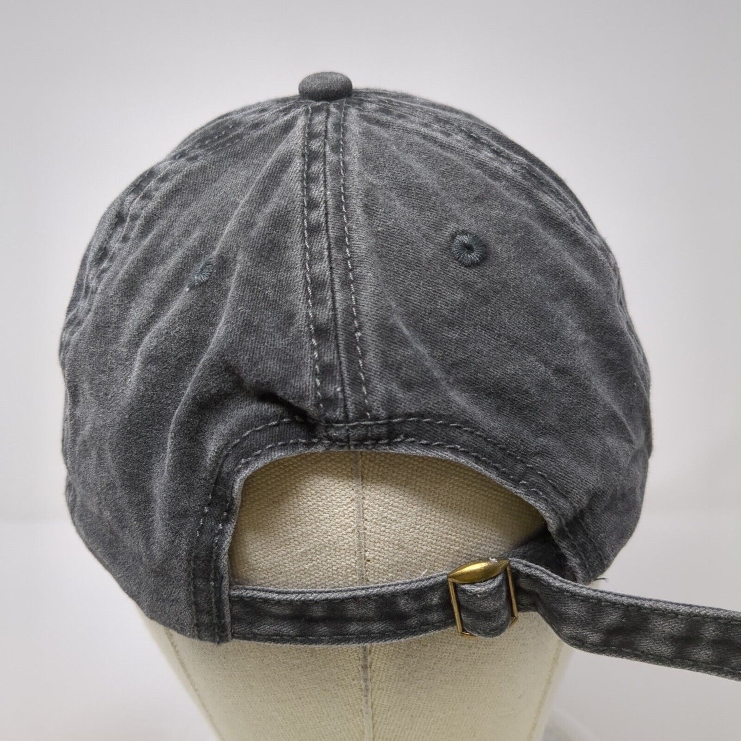Unbranded Slideback Hat Black OS Adjustable Vented Holes 6 Panel Blank Cotton