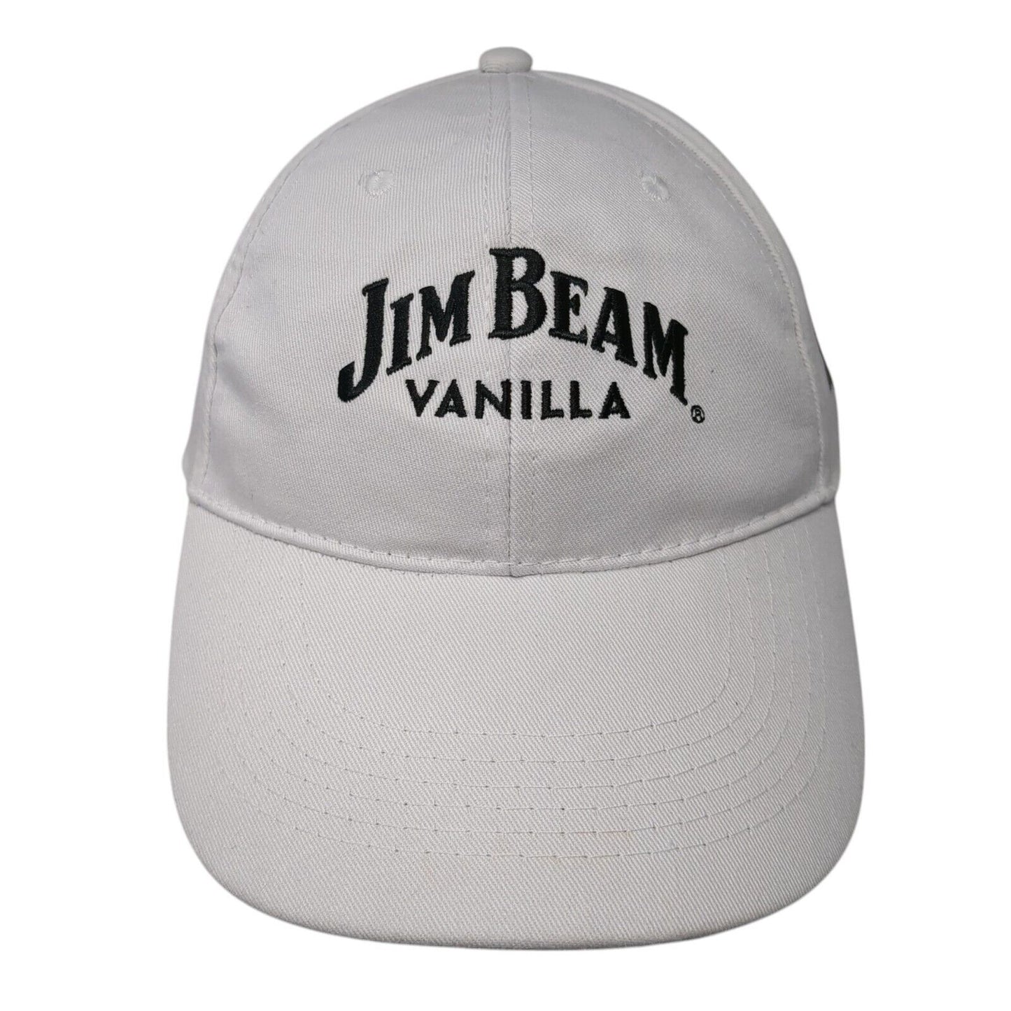 Jim Beam Vanilla Slideback Hat White One Size Adjustable Embroidered 6 Panel
