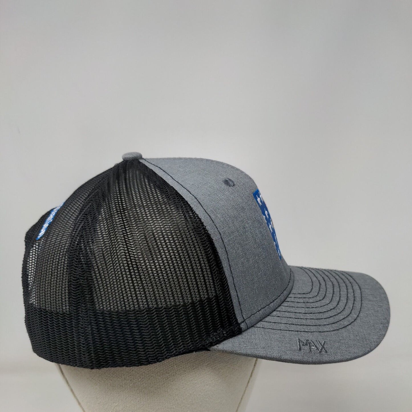 American Flag Lewis Corporation Snapback Trucker Hat Gray OSFA Patriotic MAX