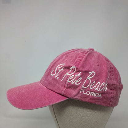 St. Pete Beach Florida Slideback Hat Pink OSFM Embroidered Adjustable