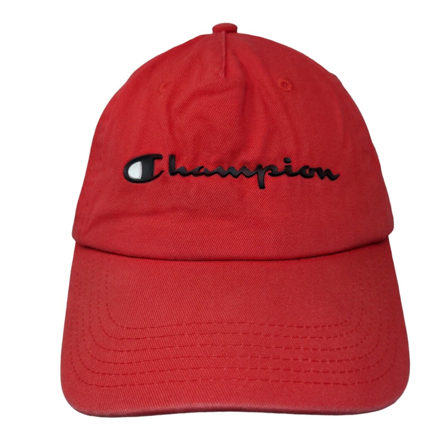 Champion Slideback Hat Red OSFA Adjustable 6 Panel Vent Holes