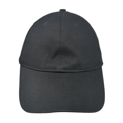 Unbranded Strapback Hat Black Solid One Size Adjustable Outdoor 6 Panel