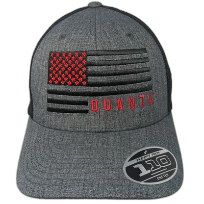 Yupoong Trucker Hat Gray Black Red One Size Mesh Snapback Flexfit 110 Quanta