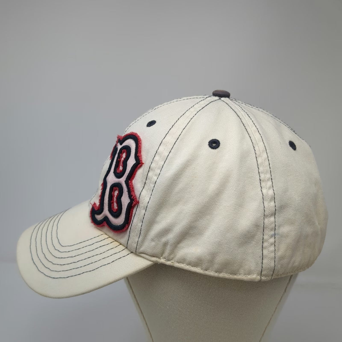 Boston Red Sox MLB '47 Twins Baseball Cap Beige XL Contrast Stitching Fitted Hat