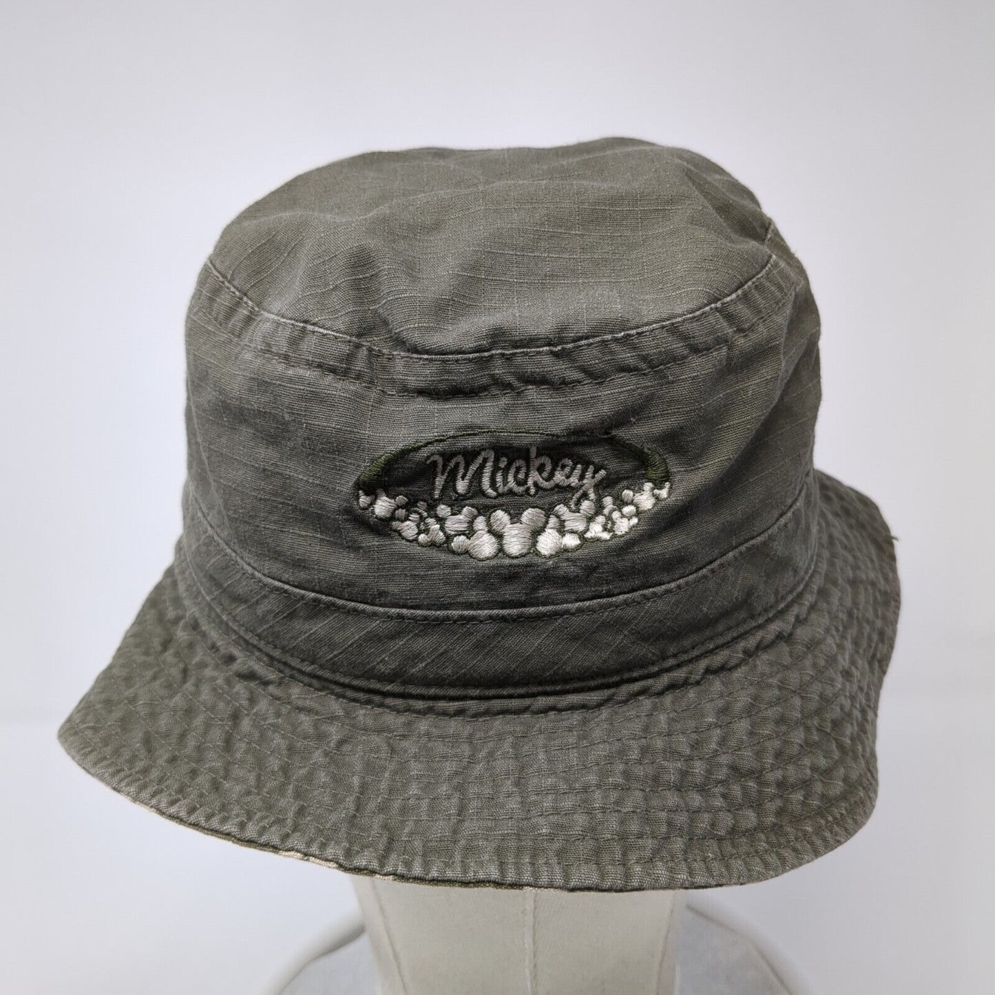 Walt Disney World Mickey Bucket Hat Brown OS Embroidered Lined Floral Print