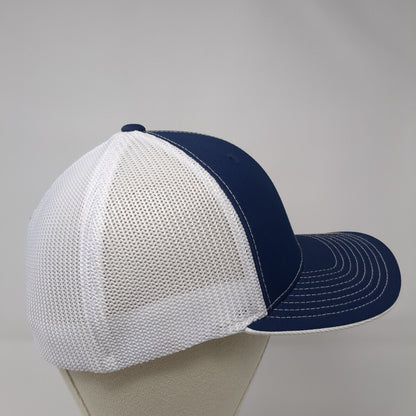 Pacific Headwear Fitted Trucker Hat Blue 6 7/8-7 3/8 Flexfit Logo