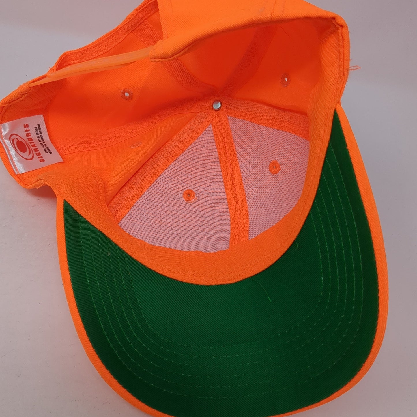 Signatures Snapback Hat Orange One Size Adjustable Vented Holes Blank